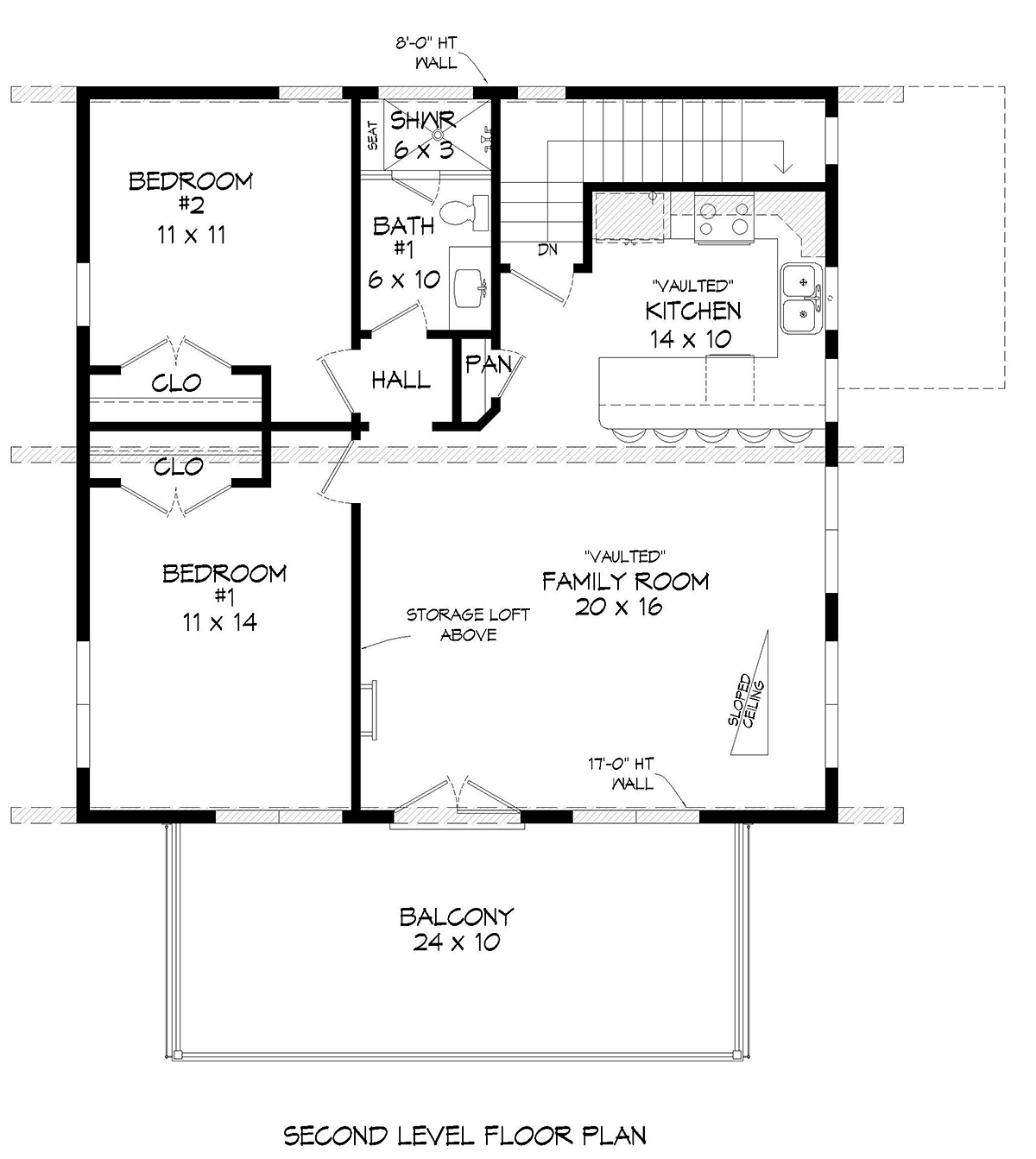 House Plan 80985 - Modern Style with 1559 Sq Ft, 2 Bed, 2 Bath