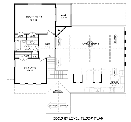 Country, Farmhouse, Ranch, Traditional House Plan 80990 with 3 Beds, 3 Baths Second Level Plan