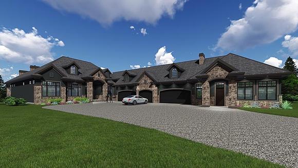Bungalow House Plan 81107 with 2 Beds, 7 Baths, 5 Car Garage Elevation
