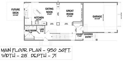 Traditional House Plan 81118 with 3 Beds, 3 Baths, 2 Car Garage First Level Plan