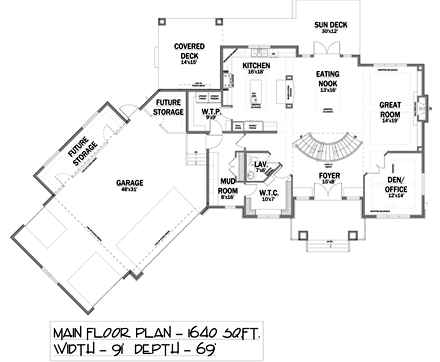 House Plan 81120 with 4 Beds, 4 Baths, 3 Car Garage First Level Plan