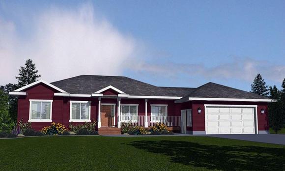 Bungalow House Plan 81132 with 3 Beds, 3 Baths, 2 Car Garage Elevation