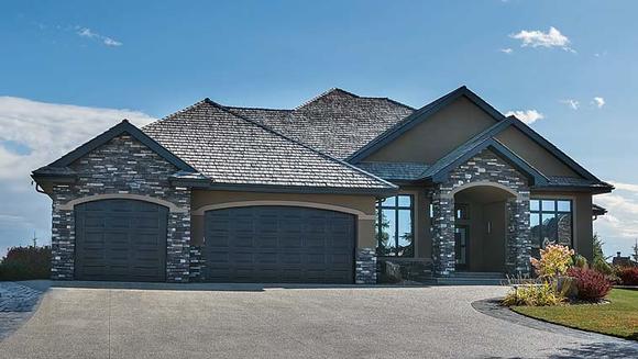 Bungalow House Plan 81168 with 3 Beds, 4 Baths, 3 Car Garage Elevation