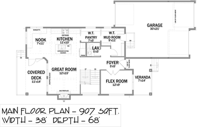 Traditional House Plan 81174 with 3 Beds, 3 Baths, 3 Car Garage First Level Plan
