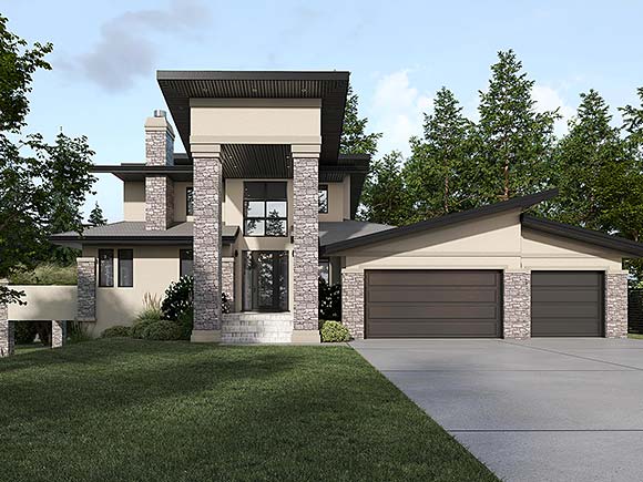 Traditional House Plan 81178 with 2 Beds, 4 Baths, 3 Car Garage Elevation