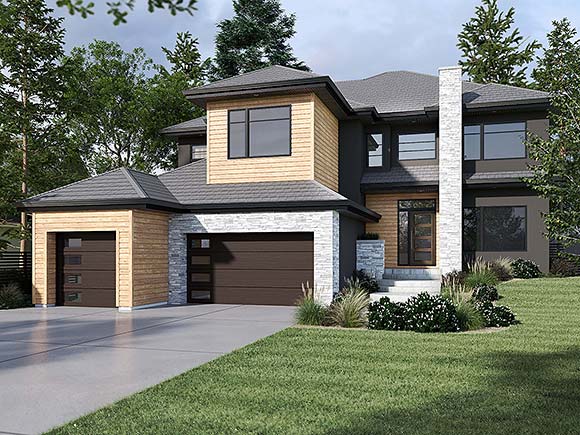 Contemporary, Traditional House Plan 81181 with 4 Beds, 4 Baths, 3 Car Garage Elevation