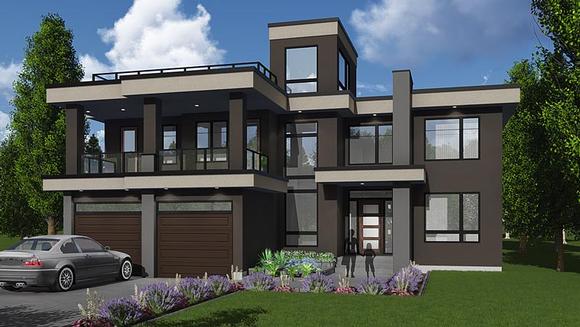 Contemporary, Modern House Plan 81184 with 3 Beds, 3 Baths, 3 Car Garage Elevation