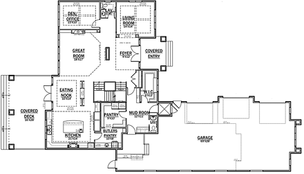 Modern, Southwest House Plan 81185 with 4 Beds, 6 Baths, 3 Car Garage First Level Plan