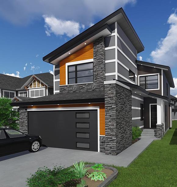 Contemporary, Modern House Plan 81186 with 3 Beds, 3 Baths, 2 Car Garage Elevation