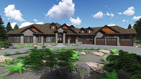 Country, Craftsman, Traditional House Plan 81187 with 5 Beds, 5 Baths, 4 Car Garage Elevation