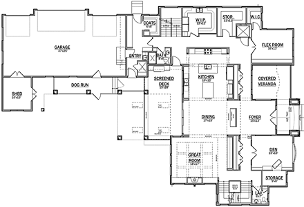 European, Tudor House Plan 81188 with 4 Beds, 6 Baths, 4 Car Garage First Level Plan