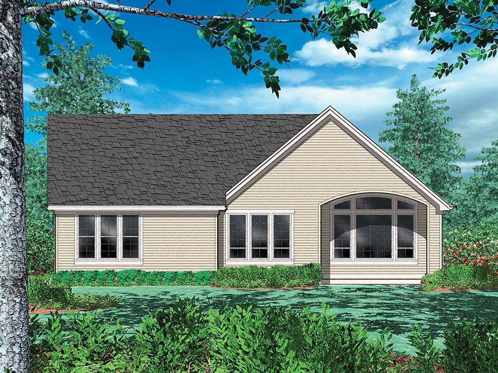 Cottage, Craftsman, French Country, Traditional Plan with 1580 Sq. Ft., 3 Bedrooms, 3 Bathrooms, 2 Car Garage Picture 13