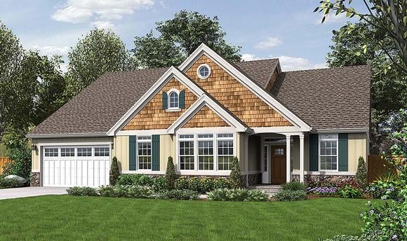 Cottage, Country House Plan 81207 with 3 Beds, 2 Baths, 3 Car Garage Elevation