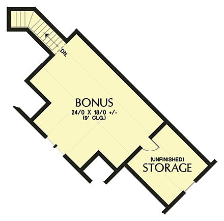 Craftsman House Plan 81218 with 3 Beds, 4 Baths, 3 Car Garage Second Level Plan