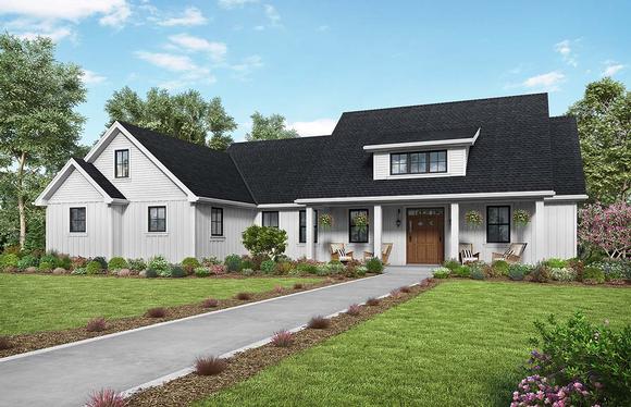 Contemporary, Country, Farmhouse, Southern House Plan 81240 with 3 Beds, 3 Baths, 2 Car Garage Elevation