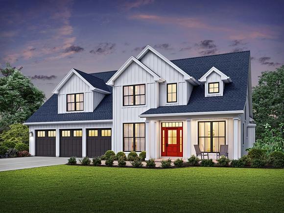 Country, Farmhouse, Traditional House Plan 81244 with 4 Beds, 4 Baths, 3 Car Garage Elevation