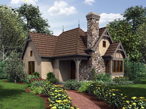 Cottage, Craftsman, One-Story, Tuscan House Plan 81251 with 1 Beds, 1 Baths Elevation