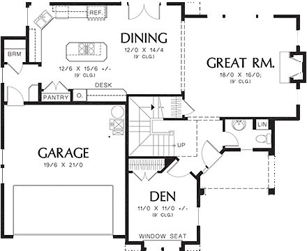 Craftsman, Traditional House Plan 81256 with 4 Beds, 3 Baths, 2 Car Garage First Level Plan