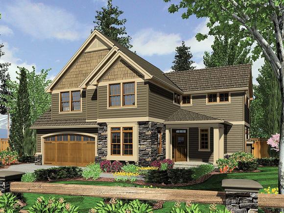 Craftsman, Traditional House Plan 81256 with 4 Beds, 3 Baths, 2 Car Garage Elevation