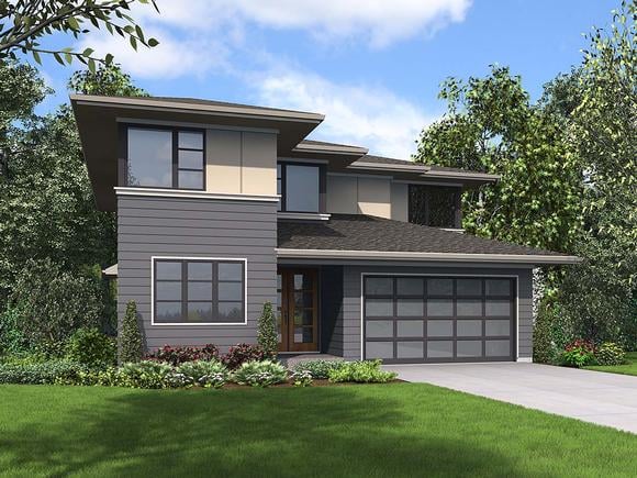 House Plan 81257 - Prairie Style with 2884 Sq Ft, 4 Bed, 2 Bath,