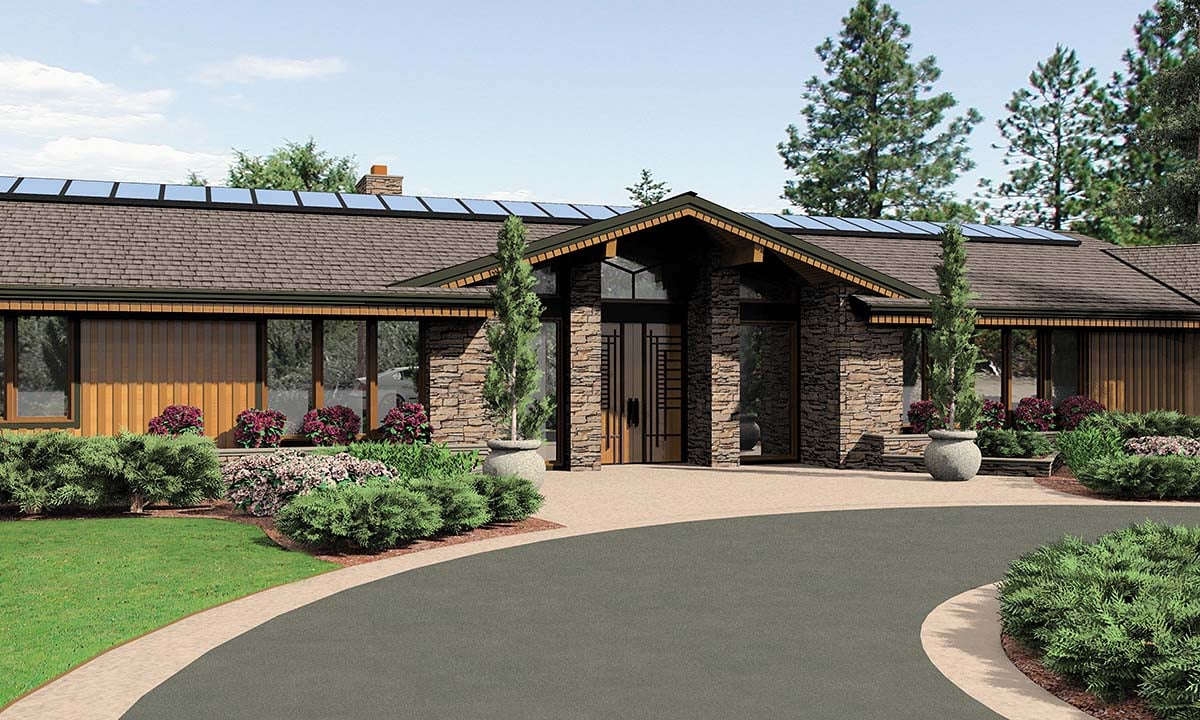 Contemporary, Craftsman, Farmhouse Plan with 5628 Sq. Ft., 5 Bedrooms, 6 Bathrooms, 3 Car Garage Picture 2