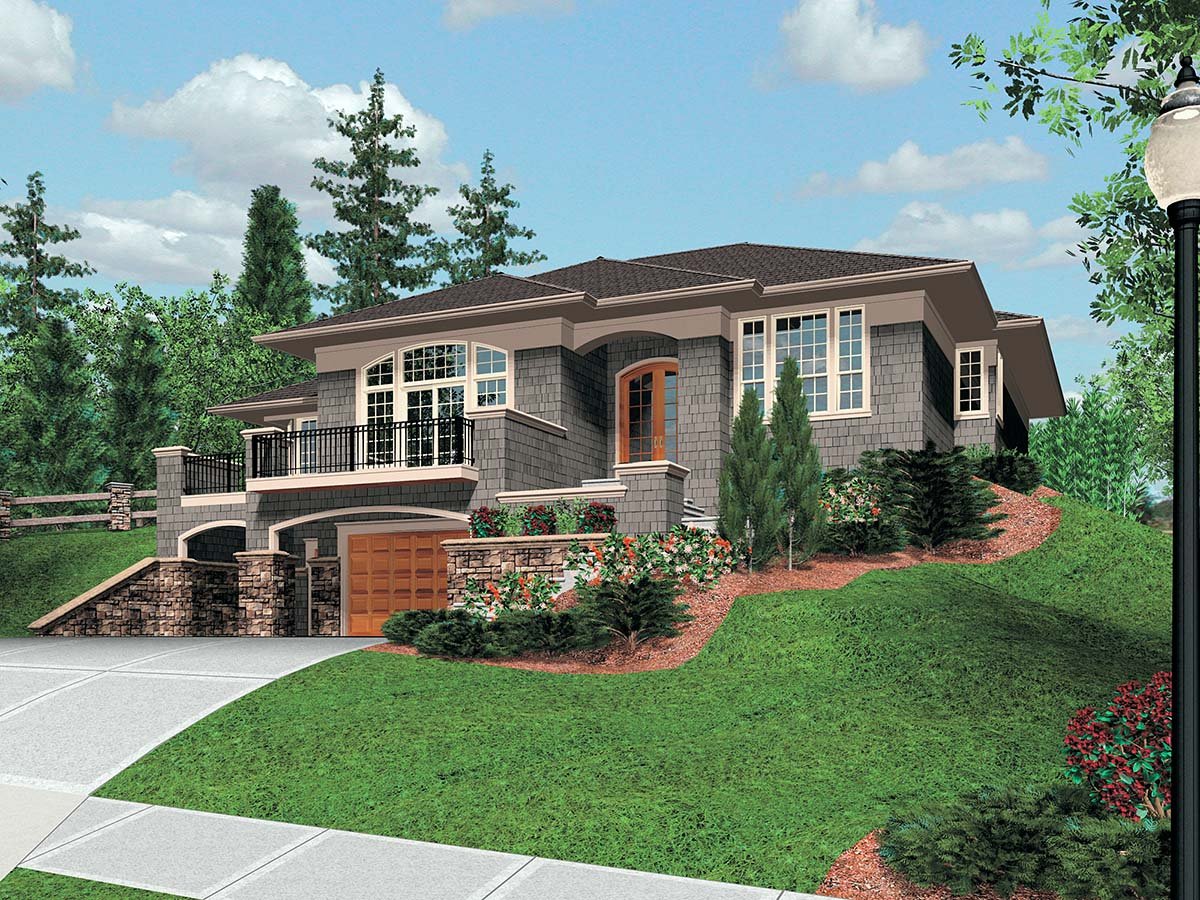 Coastal, Contemporary, Prairie Style Plan with 2542 Sq. Ft., 3 Bedrooms, 3 Bathrooms, 2 Car Garage Picture 2