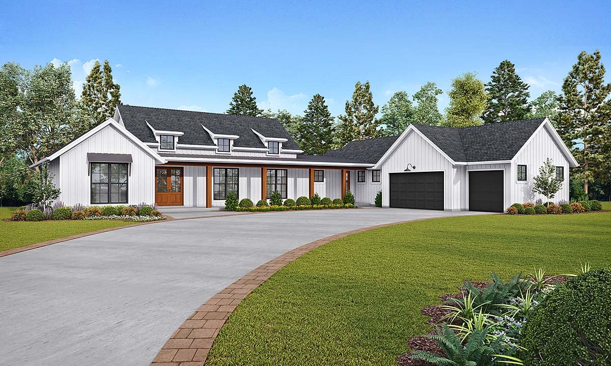 Country, Craftsman, Farmhouse House Plan 81268 with 3 Beds, 3 Baths, 3 Car Garage Elevation