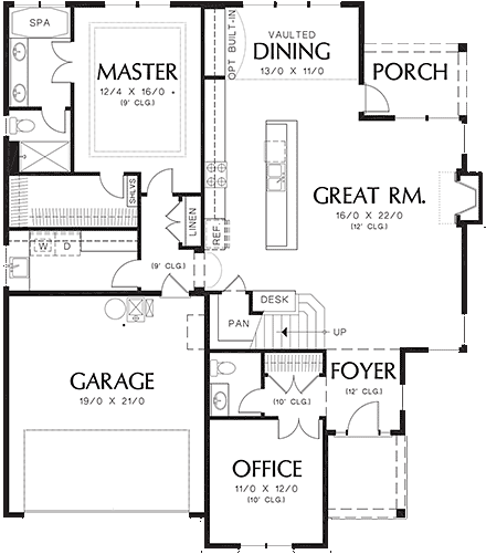 Craftsman, Traditional House Plan 81269 with 3 Beds, 3 Baths, 2 Car Garage First Level Plan