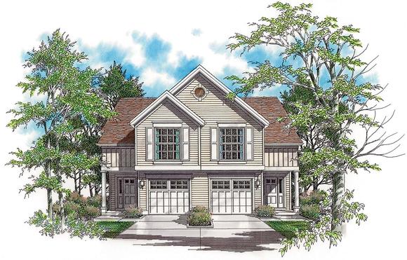 Traditional Multi-Family Plan 81288 with 6 Beds, 6 Baths, 2 Car Garage Elevation