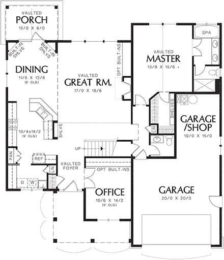 Bungalow House Plan 81300 with 3 Beds, 3 Baths, 3 Car Garage First Level Plan