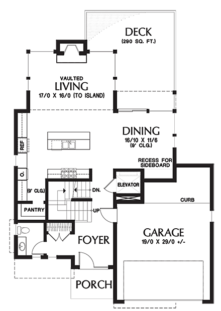 Contemporary, Modern House Plan 81302 with 4 Beds, 4 Baths, 2 Car Garage First Level Plan