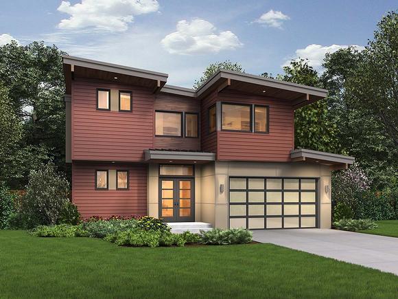 Contemporary, Modern House Plan 81302 with 4 Beds, 4 Baths, 2 Car Garage Elevation