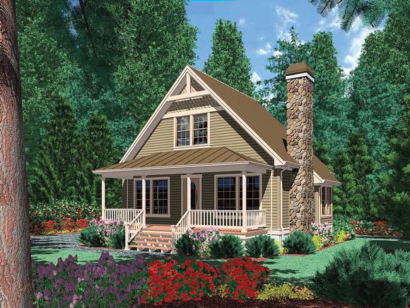 Bungalow, Cabin, Cottage, Country House Plan 81303 with 1 Beds, 1 Baths Elevation