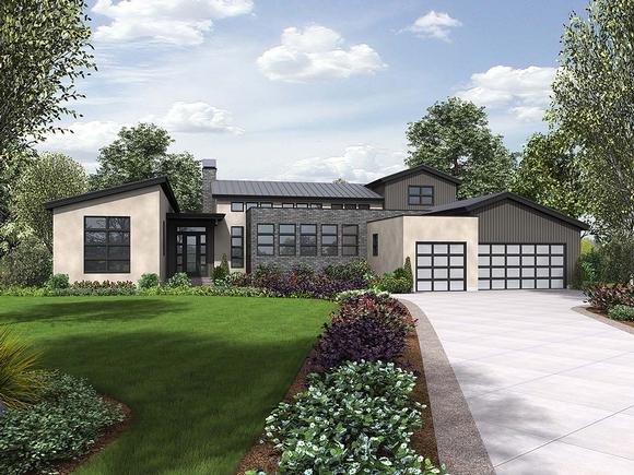 Contemporary, Modern House Plan 81304 with 3 Beds, 3 Baths, 3 Car Garage Elevation