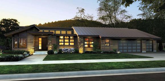 Contemporary, Modern House Plan 81306 with 3 Beds, 4 Baths, 3 Car Garage Elevation