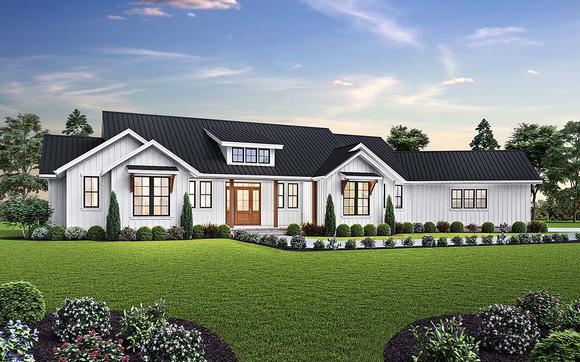 Country, Farmhouse, Ranch House Plan 81307 with 3 Beds, 5 Baths, 3 Car Garage Elevation