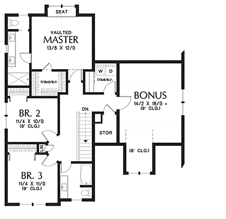 Craftsman, Farmhouse House Plan 81314 with 4 Beds, 3 Baths, 2 Car Garage Second Level Plan