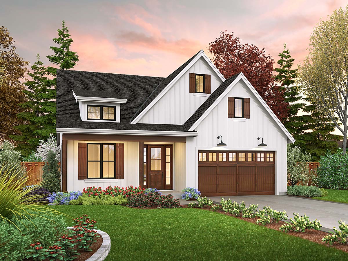 Farmhouse Plan with 2009 Sq. Ft., 4 Bedrooms, 3 Bathrooms, 2 Car Garage Elevation