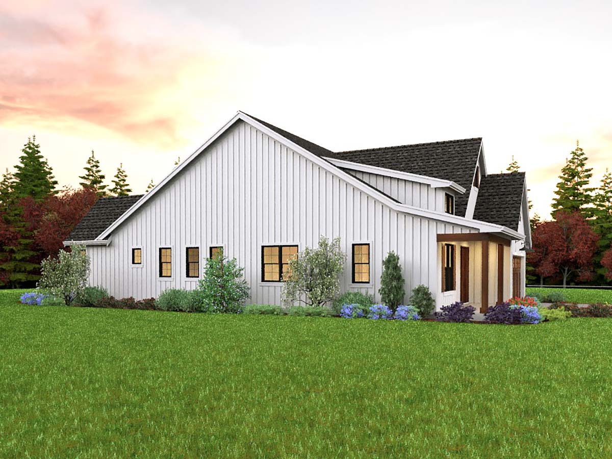 Farmhouse Plan with 2009 Sq. Ft., 4 Bedrooms, 3 Bathrooms, 2 Car Garage Picture 3