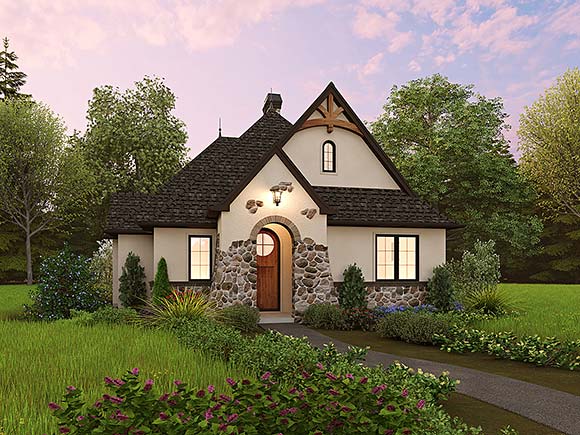 Cabin, Cottage, European, Traditional House Plan 81322 with 2 Beds, 2 Baths Elevation