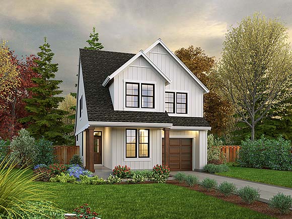 Cottage, Country, Farmhouse House Plan 81327 with 4 Beds, 3 Baths, 1 Car Garage Elevation