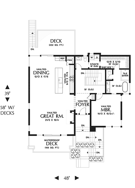 Contemporary, Modern House Plan 81331 with 3 Beds, 3 Baths, 2 Car Garage First Level Plan