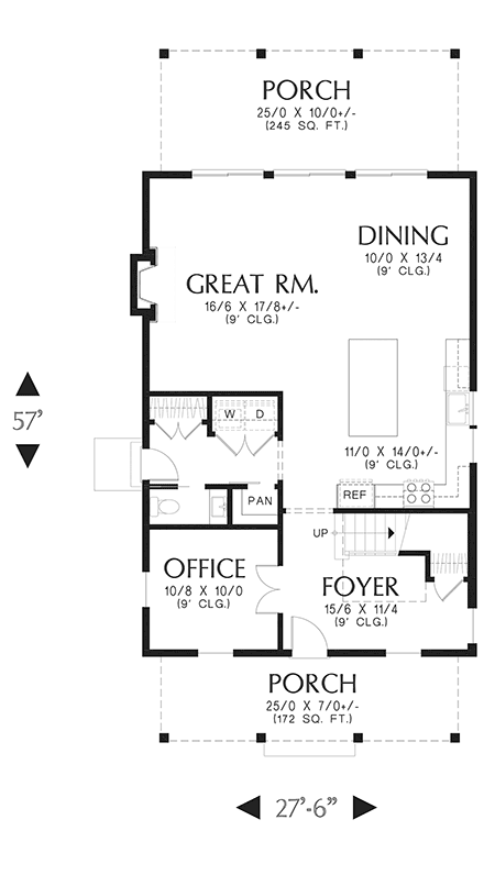 Cottage, Farmhouse House Plan 81341 with 3 Beds, 3 Baths First Level Plan