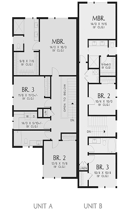 Contemporary Multi-Family Plan 81345 with 6 Beds, 6 Baths, 1 Car Garage Second Level Plan