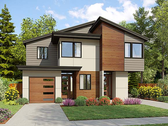 Contemporary Multi-Family Plan 81345 with 6 Beds, 6 Baths, 1 Car Garage Elevation