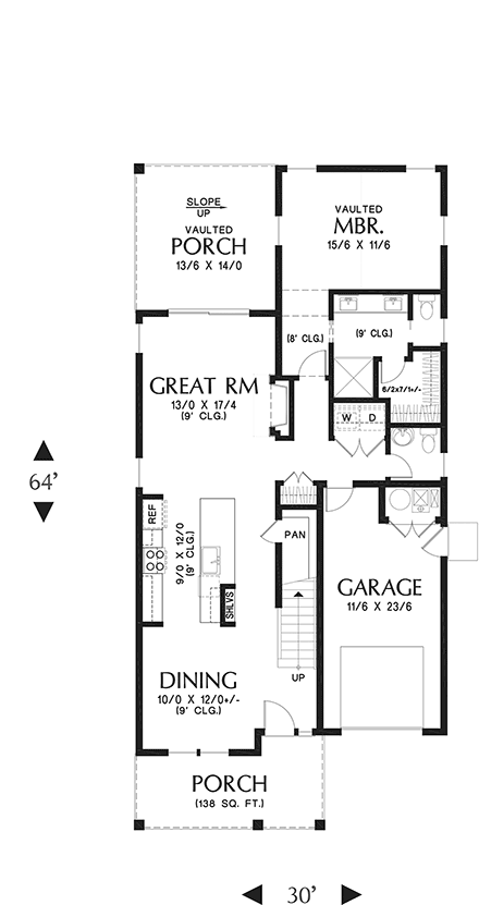 Farmhouse House Plan 81354 with 4 Beds, 3 Baths, 1 Car Garage First Level Plan