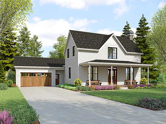 Farmhouse, Traditional House Plan 81360 with 5 Beds, 3 Baths, 2 Car Garage Elevation
