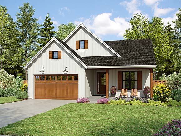 Farmhouse, Ranch, Traditional House Plan 81366 with 3 Beds, 2 Baths, 2 Car Garage Elevation