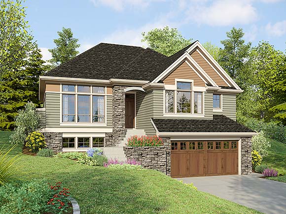 Craftsman, Traditional House Plan 81371 with 3 Beds, 3 Baths, 3 Car Garage Elevation