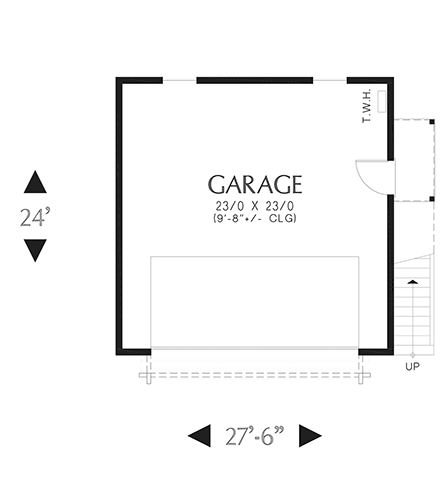 Craftsman, Traditional Garage-Living Plan 81373 with 1 Beds, 1 Baths, 2 Car Garage First Level Plan